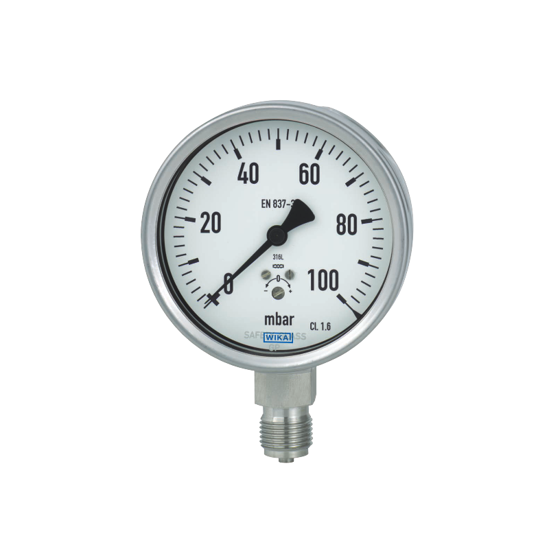 Manomètre à capsule type 632.50 G1/2 0-100mbar remplace 61220100
