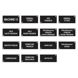Identification plates AIR set for Machine 13