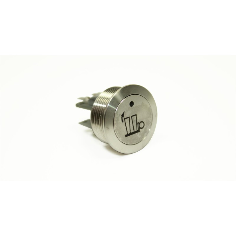 Bouton poussoir métal gravé avec lumière bleue diamètre 22mm