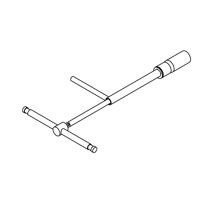 Clé coulissante ext 6 pans 19mm Int carré 3/8